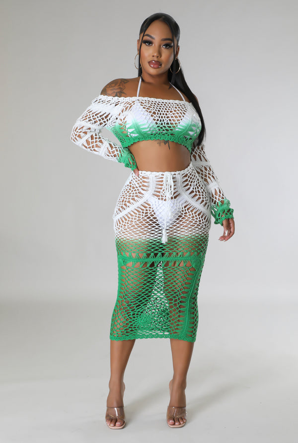 Baddie Crochet Skirt Set